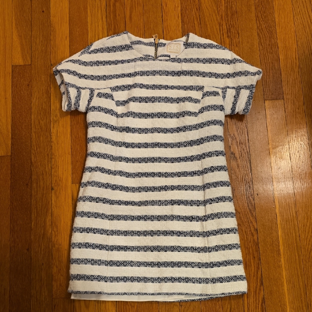 Sail to Sable Navy and White Striped Mini Dress